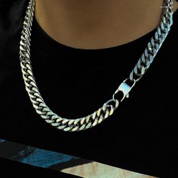 Chains Cuban Link Chain Necklace For Mens Stainless Steel Long Hip Hop Rock Fashion Large 2023 Jewellery On The NeckChains Heal22