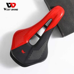 s WEST BIKING Bike MTB Road Racing Bicycle Seat Hollow Soft Short Nose Cushion PU Waterproof Cycling Saddle Accessories 0131