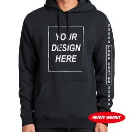 Men's T-Shirts Custom Hoodies Add Your Text Sweatshirt Customised Long Sleeve High Quality Heavy Weight Soft Fleece Tops Hoody 230130