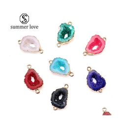 Charms Fashion Irregarity Resin Stone Pendents Jewelry Accessories For Women Colorf Necklace Bracelet Pendent Wholesalez Drop Delive Dht0T