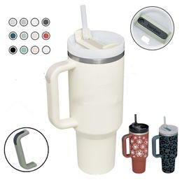 40oz Handle Car Tumblers With Lids&Plastic Straws 1200ml Stainless Steel Water Bottles Colourful Drinking Double Wall Insulated Tumbler By Air A12