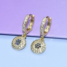 Hoop Earrings Luxury Earring Making Supplies High Quality Gold Plated Copper CZ Setting Delicate Dangle Round For Women