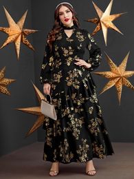 Plus size Dresses TOLEEN Women Size Large Maxi Black Luxury Chic Elegant Long Sleeve Sequin Evening Party Festival Robe Clothing 230130