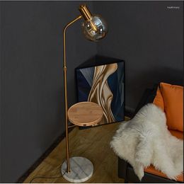 Floor Lamps USB Wireless Charging Function Led Lamp For Living Room Wood Metal Table Standing Bedroom Beside Lights Home Decor