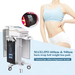 Hot Compress Lipolaser Belt Slimming Machine Infrared Red Light 650nm 940nm Arm Belt Mat Waist Pain Relief Therapy Pad With 1086pcs Germany Made Lights