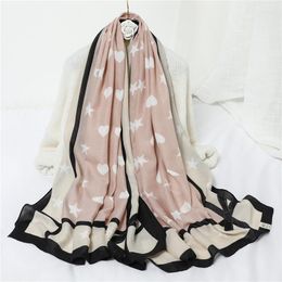 Scarves 1pc Brand Cotton Headband Women Print Shawl Scarf Bandana Hijab Warm Autumn Beach Stoles Wrap Foulard 2023 Fashion Dropship