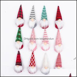 Christmas Decorations Knitted Pendants 3Pcs/Set Small Faceless Doll Pendant Xmas Tree Ornaments Pab11366 Drop Delivery Home Garden F Otiny