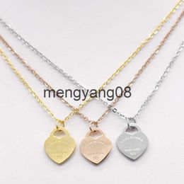 Pendant Necklaces 2020 Stainless steel heart-shaped necklace short female Jewellery 18k gold titanium peach heart necklace pendant for woman T220131