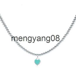 Pendant Necklaces NEW % 925 Sterling Silver Necklace Pendant Heart Bead Chain Rose Gold And Gold Luxurious For Women Fashion Jewelry Original Gift T2201313