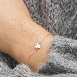 Link Bracelets Simple Name Initial Stainless Steel For Women Heart Charm Bracelet Friendship Jewellery