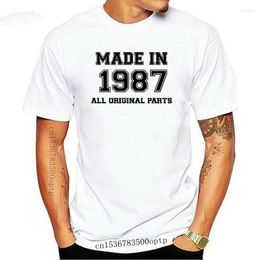 Herren -T -Shirts im Jahr 1987 alle Original -Teile 30. Jahr Geburtstagszeitalter Vintage Funny Men Homme Novelty Shirt Menmen's IMOG22