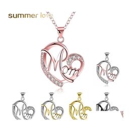 Pendant Necklaces Fashion Heart Shape Letter Mom High Quality Mothers Birthday Jewellery Gift For Mother Drop Delivery Pendants Otoew