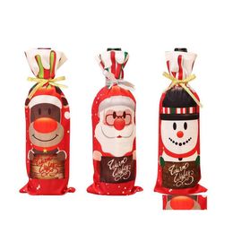 Christmas Decorations 2021 Wine Bottle Er Bag Navidad Banquet Dinner Party Xmas Cute Snowman Table Decor Year Supplies Wy1428 Drop D Dhcxl