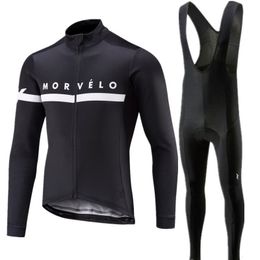 Cycling Jersey Sets Pro Set MORVELO Long Sleeve Mountain Bike Clothing Breathable MTB Bicycle Clothes Wear Suit for Mans 221201