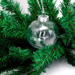 Party Decoration 10Pcs Cute Christmas Balls Plastic Clear Lightweight Transparent Ultralight Lucid Xmas Hanging Pendant