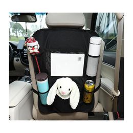 Storage Bags Backseat Car Organiser Kick Mats Seat Back Protector 5 Pockets Bag For Kids Toy Bottle Drink Vehicles Drop Delivery Hom Ot5Fm