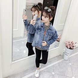 Coat Children 2023 Childrenswear Spring Style Girls' Jean Jacket And Autumn Korean-style Fashion Graffiti Denim