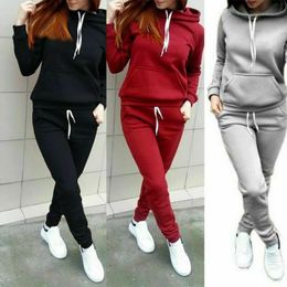 Women's Tracksuits Women Hoodies Sports Tops Pants Tracksuit Sweatshirt Sweat Suit Jogging Set 230131