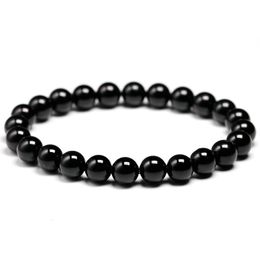 Beaded Natural Black Tourmaline Bracelet 6 8 10 mm Stone Beads Bracelet Gem Stone Energy Bracelet Men Yoga Energy Handmade Women Gift 230131