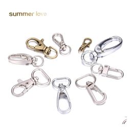 Key Rings 10Pcs/ Lot Keychain Lobster Swivel Clasps For Ring Metal Hook Craft Diy Chain Accessories Drop Delivery Jewellery Ota9X