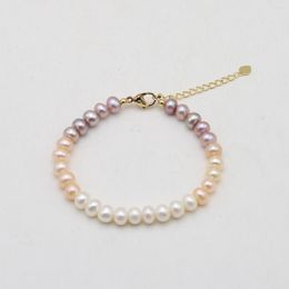 Strand 2023 Selling Natural Freshwater Pearl Bracelet Women's Simple Pearls Beads Cuff Bracelets Bangle Anniversary Jewelry