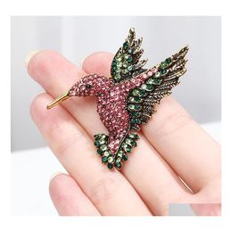 Pins Brooches Large Crystal Rhinestones Butterfly For Women Spring Insect Pin Coat Brooch Fashion Costume Jewelry Drop Delivery Dhuaf