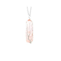 Pendant Necklaces Handwound Colorf Crystal Stone Necklace Column Tree Of Life Drop Delivery Jewellery Pendants Dhaxl
