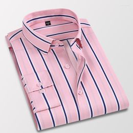 Men's Casual Shirts Fashion Men Striped Slim Thin Long-sleeved Shirt Mens Plaid Business Male ClothingMen's Chee22