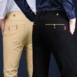 Men's Pants men's slim casual pants spring autumn summer fashion brand business cotton slimming classic trousers Asian Size 230131
