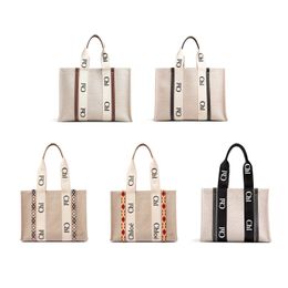 3size Luxurys Designers Shopper Bags Womens luxury woody tote beach Shoulder bag pochette crossBody linen Canvas mens fashion handbag Luggage large Medium Mini bag