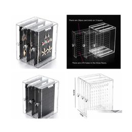 Storage Boxes Bins Acrylic Earring Display Stand Transparent Jewelry Organizer Earrings Rings Stud Bracelet Case Hanger With 3 Ver Otx83