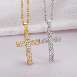 Pendant Necklaces Classic Fashion Full Zircon Inlaid Cross For Men And Women Religion Necklace Jewellery Accessories