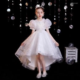 Ethnic Clothing 2023 Princess Evening Dress Girl Kids Children White Exquisite Sequins Dresses Party And Wedding