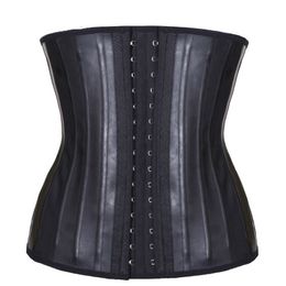 Women's Shapers Corset Waist Latex Waist Trainer Corset Belly Slim Belt Body Shaper Modelling Strap 25 Steel Boned Waist Cincher Colombianas 230131