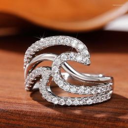 Wedding Rings CAOSHI Chic Fashion Design Finger Ring Female Daily Party Accessories With Dazzling Zirconia Silver Color Jewelry For