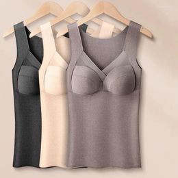 Camisoles & Tanks Women 2023 Autumn Winter Thermal Underwear Female Thermo Lingerie Ladies Clothing Removable Pad Warm Top Inner Wear Vest