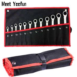 Tool Bag Practical Canvas Tool Bag wrench tool roll up Foldable Spanner Organiser Pouch Case hand tool storage bag 230130