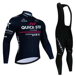 Sets 2023 New QuickStep autumn Maillot Jersey Set Cycling Clothing Suit Mens Long Sleeve MTB Bike men's Road Pants Bib Ropa Z230130