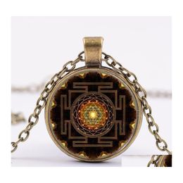 Pendant Necklaces Fashion Jewellery Sacred Sri Lanka Time Gem Cabochon Yantra Necklace Sweater Drop Delivery Pendants Dhhbh