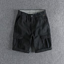 Mens Shorts 2023 Multi Pocket Black Fashion Work Mens Casual Wear Loose Straight Pants 1077