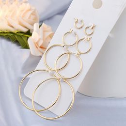 Hoop Earrings 4 Pairs/set For Women Gold Colour Small Big Circle Earring Set Simple Punk Ear Hoops 2023 Fashion Jewellery Piercing