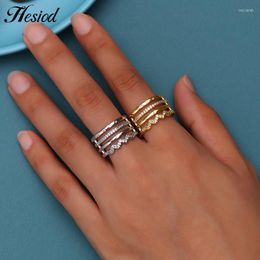 Wedding Rings Hesiod Adjustable Zirconia Fashion Simple Ring For Women Dinner Party Show Anniversary Gift Jewelry
