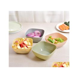 Bowls Salad Melon Plate Small Snack Candy Dish Dried Fruit Bowl Food Grade Plastic Square Dinnerware Yhm217Zwl Drop Delivery Home Ga Dhtzl