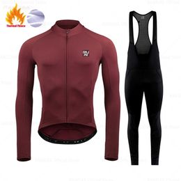 2022 Raudax Winter Thermal Fleece Bicycle Suits Cycling Jersey Set Sport Bike MTB Riding Clothing Bib Pants Warm Sets Z230130