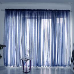 Curtain 1 PC European Style Tulle Curtains For Living Room Modern Window Screening Solid Door Drape Panel Sheers