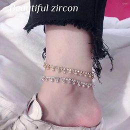 Anklets Sexy Charm Shining Rhinestone Women's Pendant Bracelet Wedding Fashion Crystal Jewellery Birthday Party Accessories Gifts