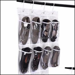 Storage Holders Racks 24 Pockets Shoes Behind Door Hanging Non Woven Bag Rack With Hooks Foldable Organiser Bags Dbc Drop Delivery Dhqp7