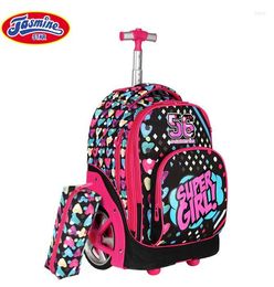 Duffel Bags 18 Inch School Wheeled Backpack Bag Wheels For Children Travel Trolley Teenagers Rolling Luggage 1