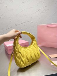 Evening Bags 2023 commuting brand Early spring new mini pleated bag hand stick underarm crescent single shoulder diagonal female