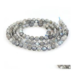 Stone M 4Mm Size Natural Loose Beads Labradorite Faceted For Diy Jewelry Making Bracelet Moonstone Drop Delivery Otqht